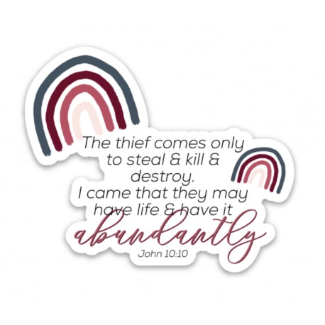 John 10:10 Rainbow Sticker